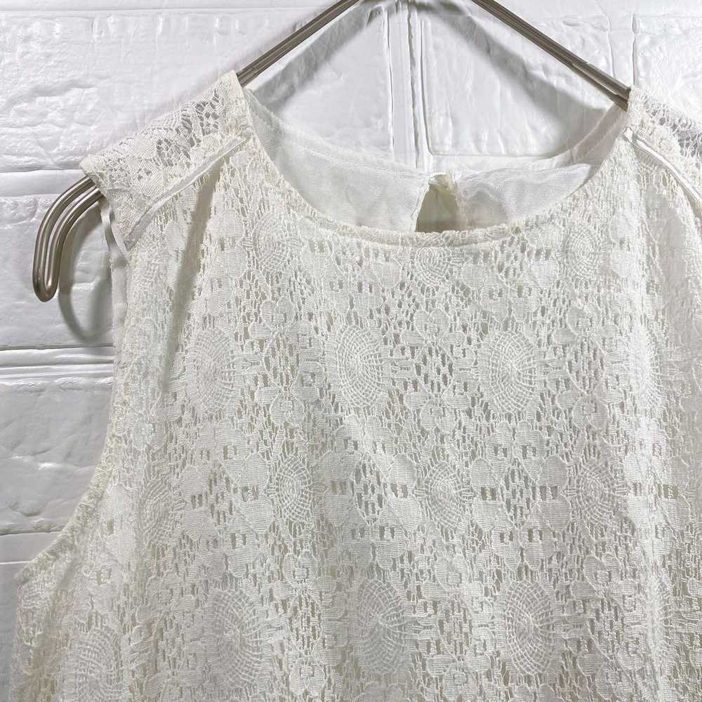 GU Lace Sleeveless Mini Dress S White with Lining - image 4