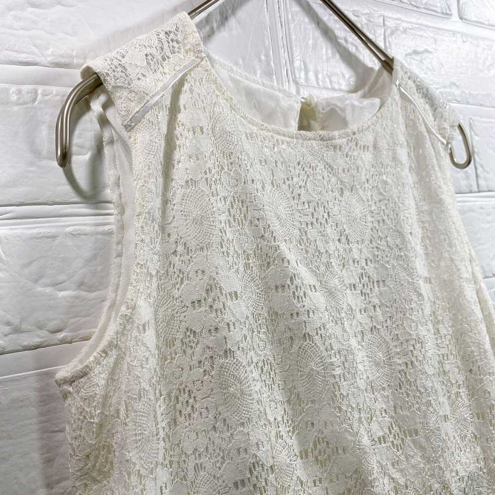 GU Lace Sleeveless Mini Dress S White with Lining - image 6