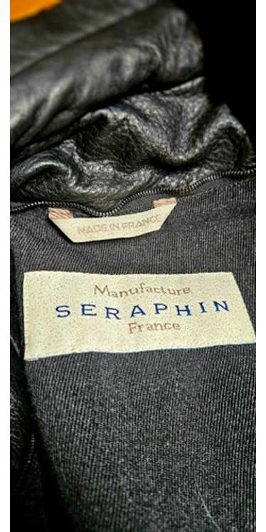 ジャケット・アウター MANUFACTURE SERAPHIN FRANCE AGNEAU LAMB 80's】Old SERAPHIN Lamb Leather Blouson Size.56