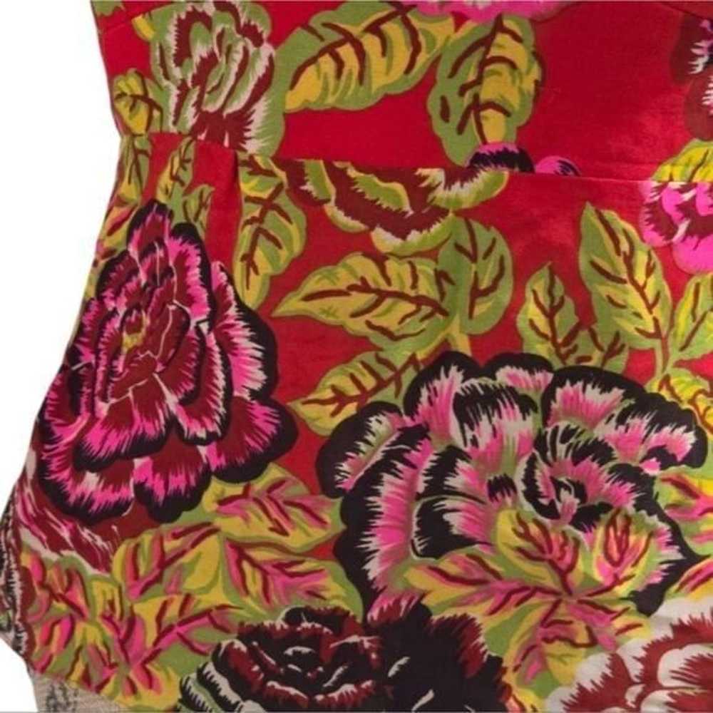 Nanette Lepore Vintage 100% Silk Floral Ruffle Sh… - image 6