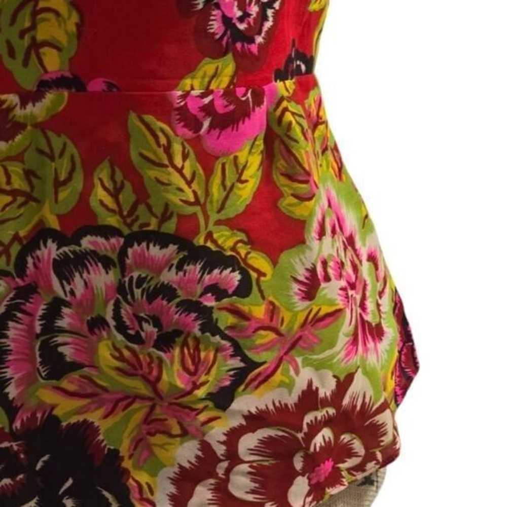 Nanette Lepore Vintage 100% Silk Floral Ruffle Sh… - image 7