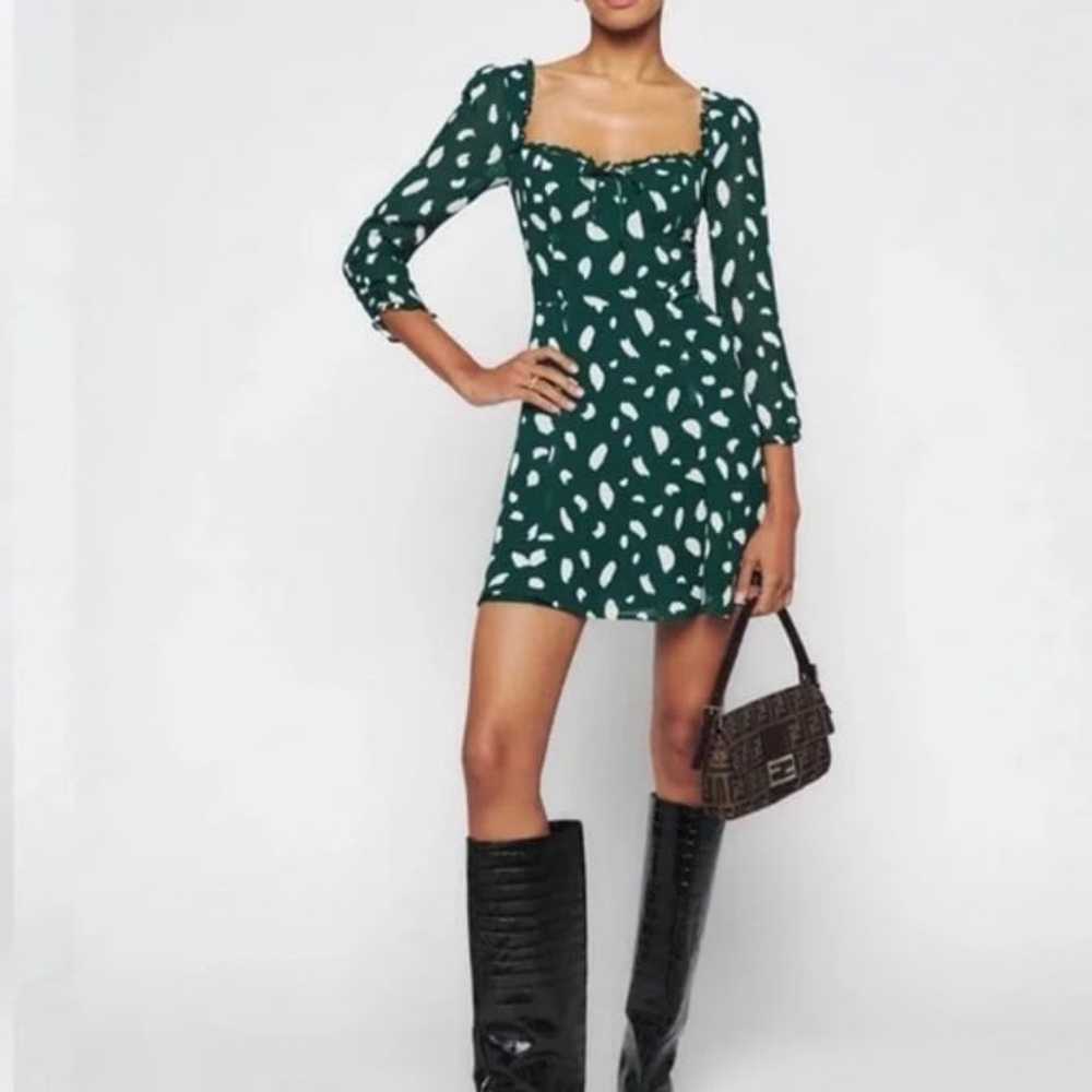 REFORMATION Remi Floral Long Sleeve Minidress In … - image 1