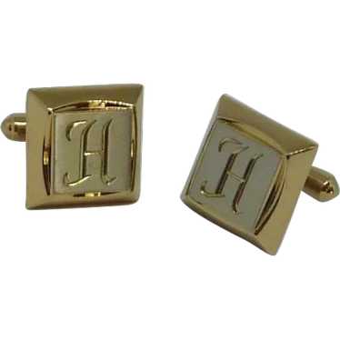 Hickok Initial H Script Cuff Links Cufflinks - image 1