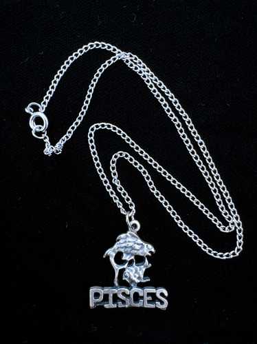 1970s Deadstock Pisces Astrology Zodiac Necklace