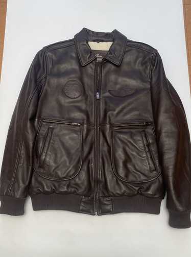 Vintage Leather Jacket 90's Milestone A-2 Type size L-/Japan