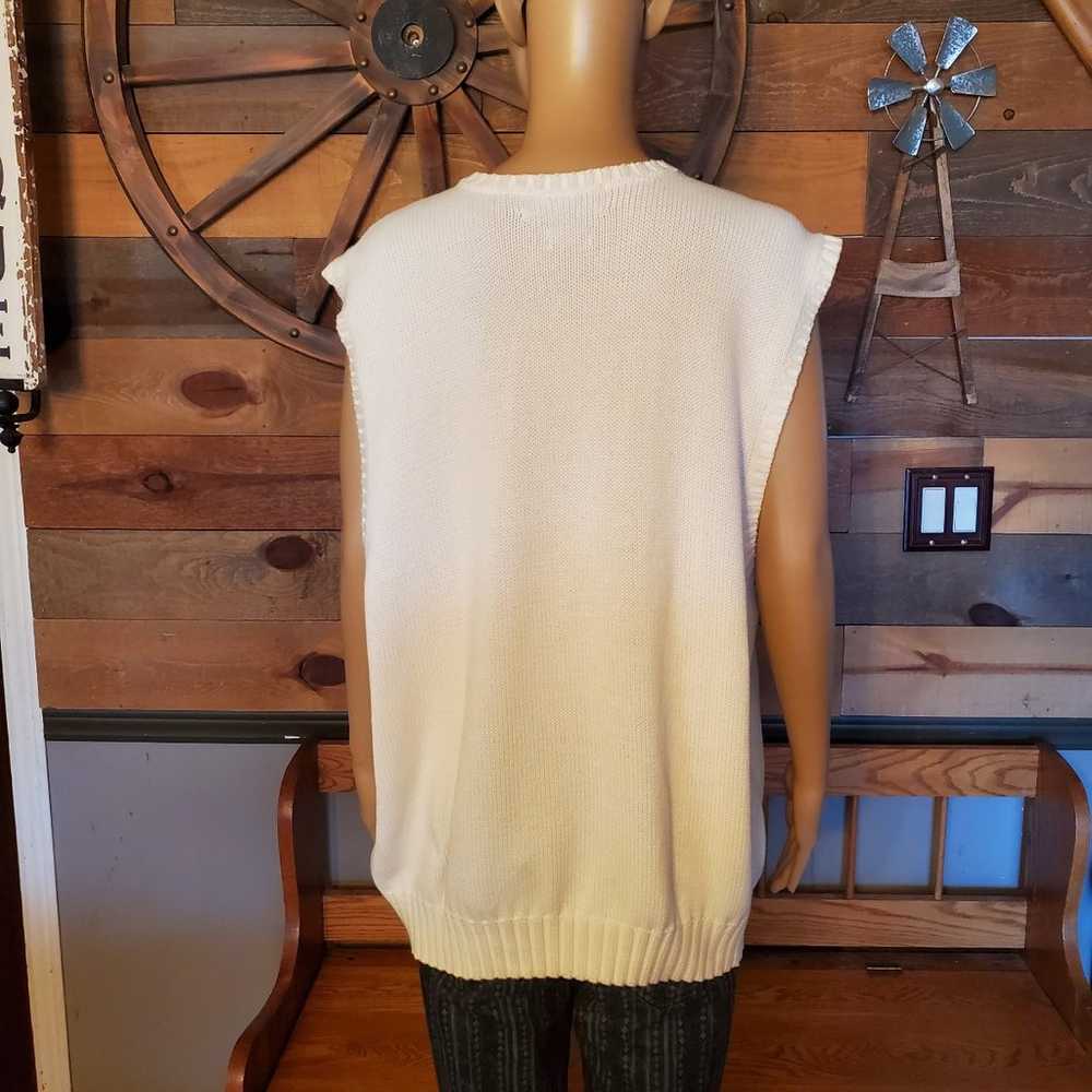 Polo Ralph Lauren Unisex Vintage White Cotton Swe… - image 5