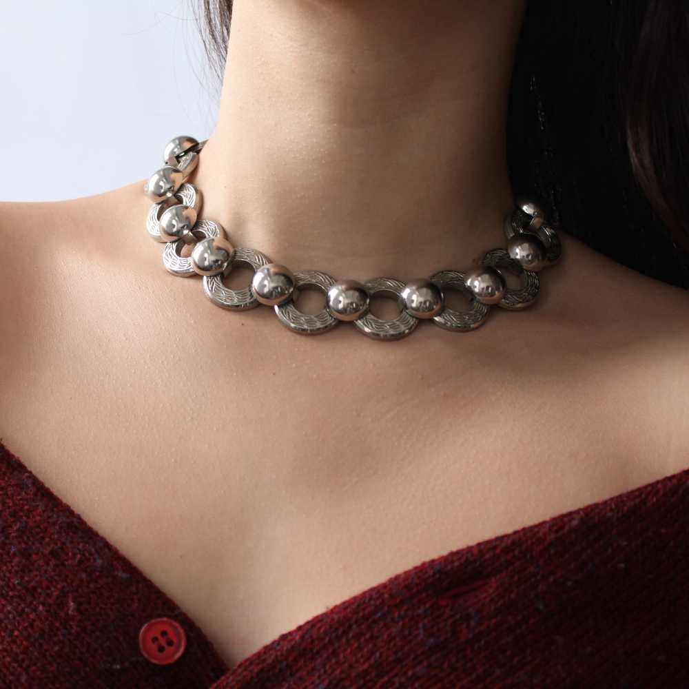 Vintage Chunky Silver Choker - image 1