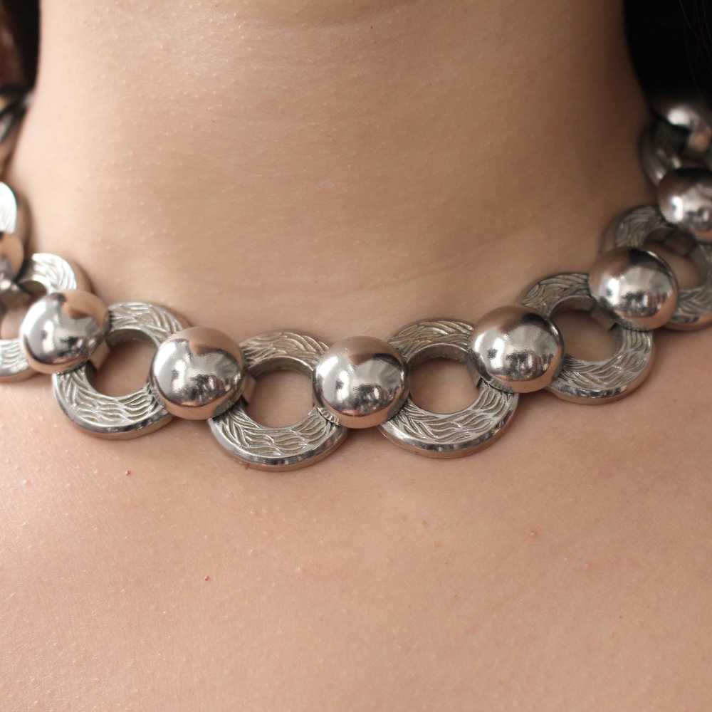 Vintage Chunky Silver Choker - image 2