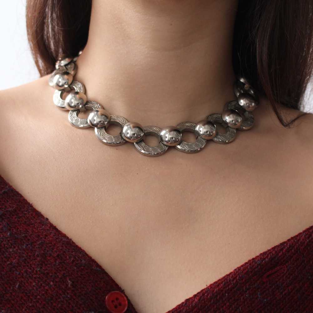 Vintage Chunky Silver Choker - image 4
