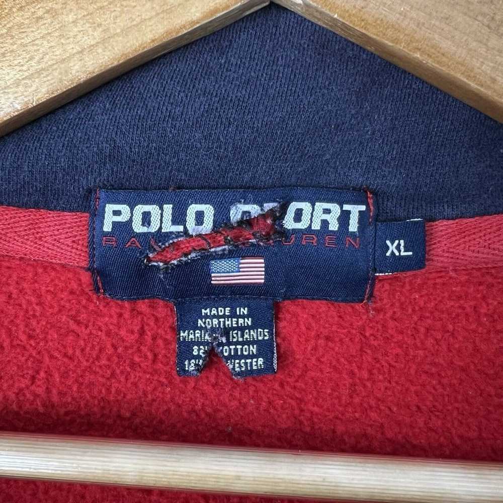 Vintage 90s Polo Sport Ralph Lauren Mens XL 1/4 Z… - image 5