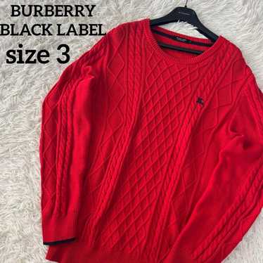 BURBERRY BLACK LABEL Knit Sweater Red Horse Logo