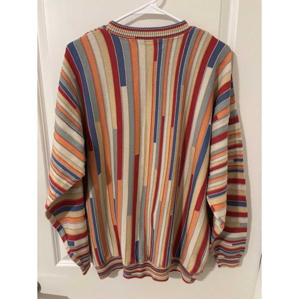 Vtg 90s Tundra Multi Color Pullover Knit Vertical… - image 4