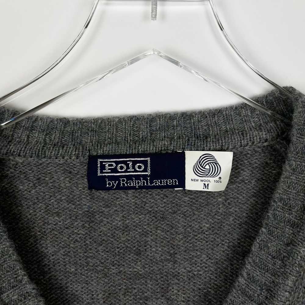 Vintage 90s Polo Ralph Lauren Red Pony V Neck 100… - image 3