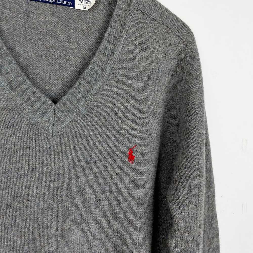 Vintage 90s Polo Ralph Lauren Red Pony V Neck 100… - image 4
