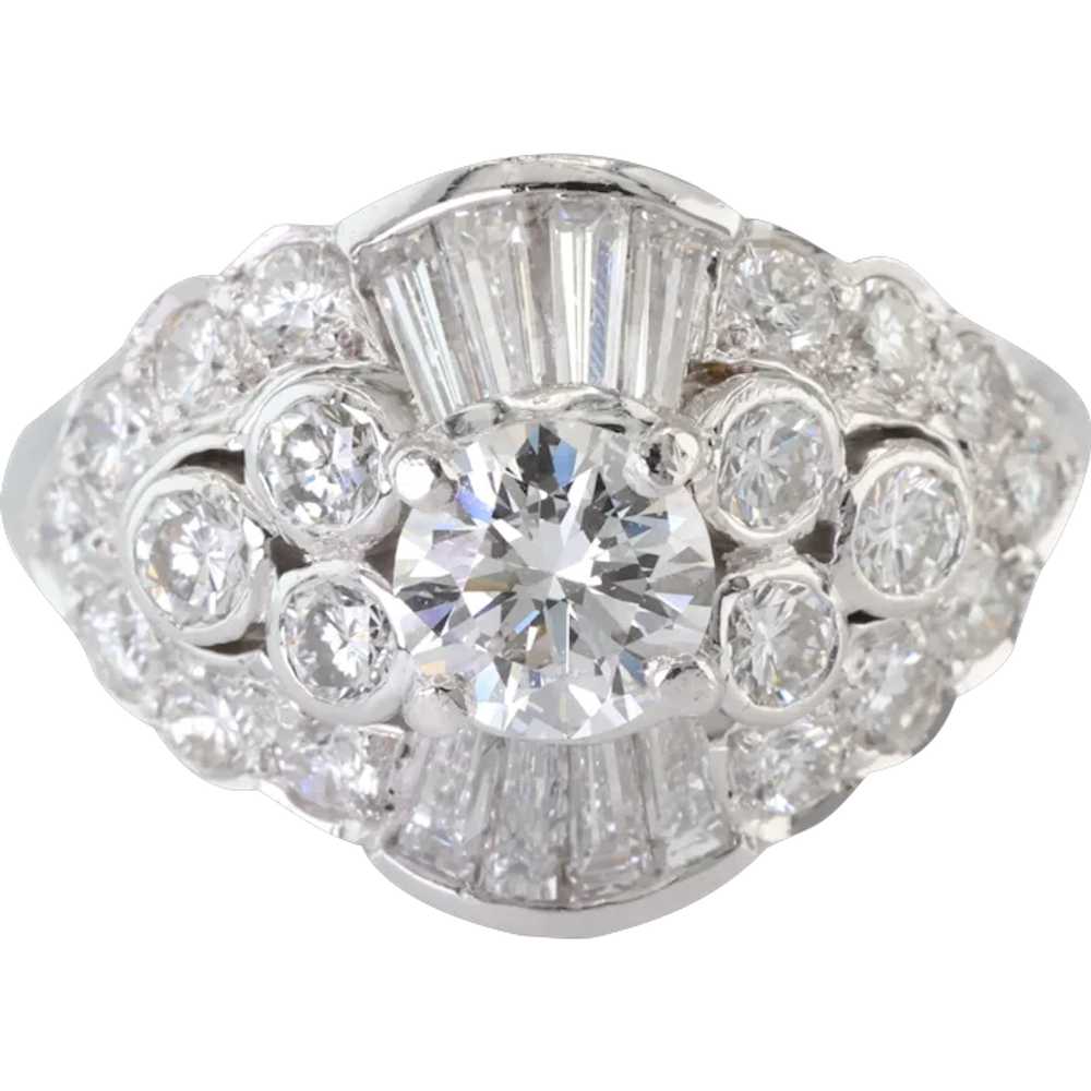18k (750) White Gold Natural White Diamond Cockta… - image 1
