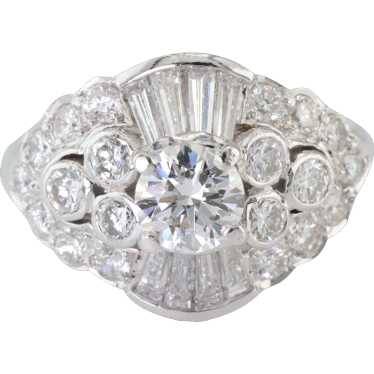 18k (750) White Gold Natural White Diamond Cockta… - image 1