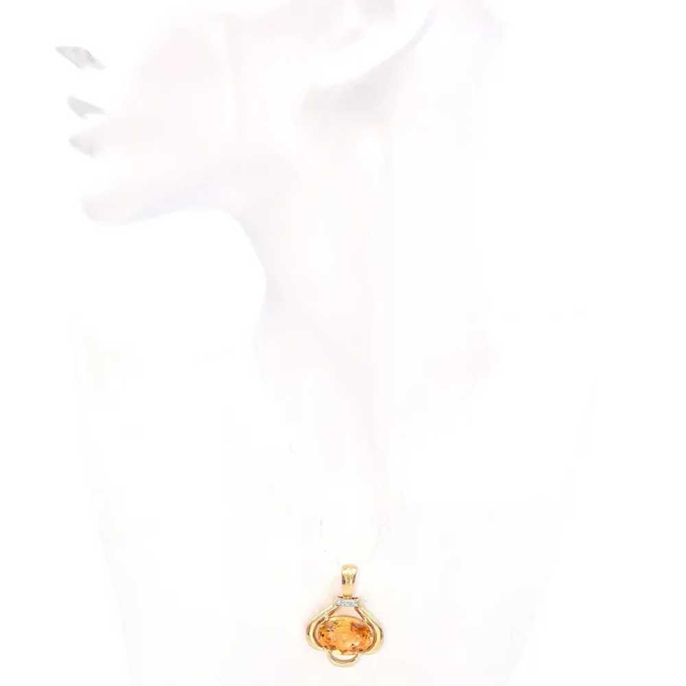Vintage 14k Yellow Gold Citrine Pendant - image 2