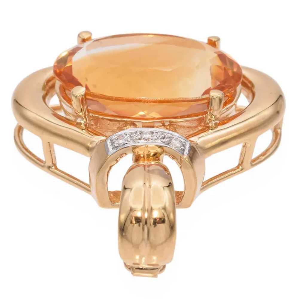 Vintage 14k Yellow Gold Citrine Pendant - image 3