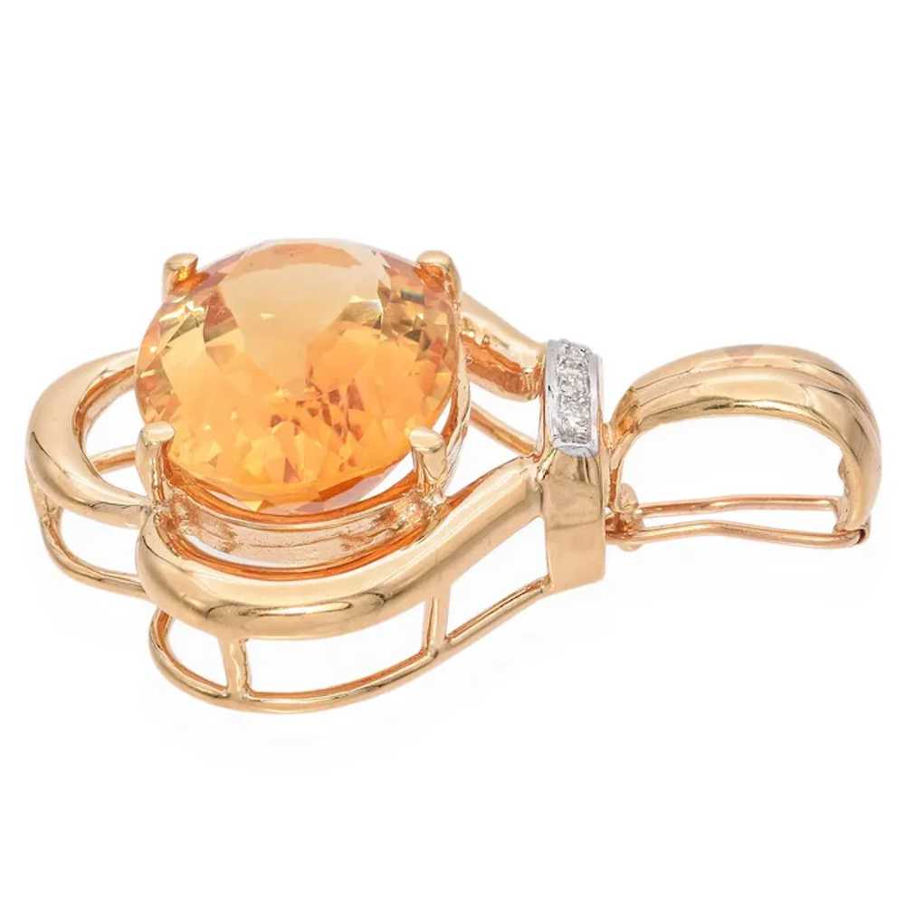 Vintage 14k Yellow Gold Citrine Pendant - image 4