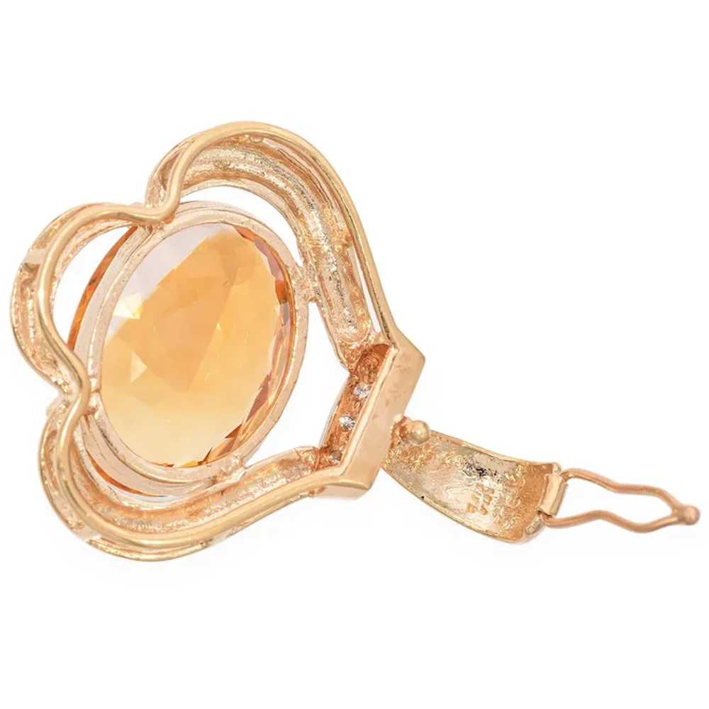 Vintage 14k Yellow Gold Citrine Pendant - image 5
