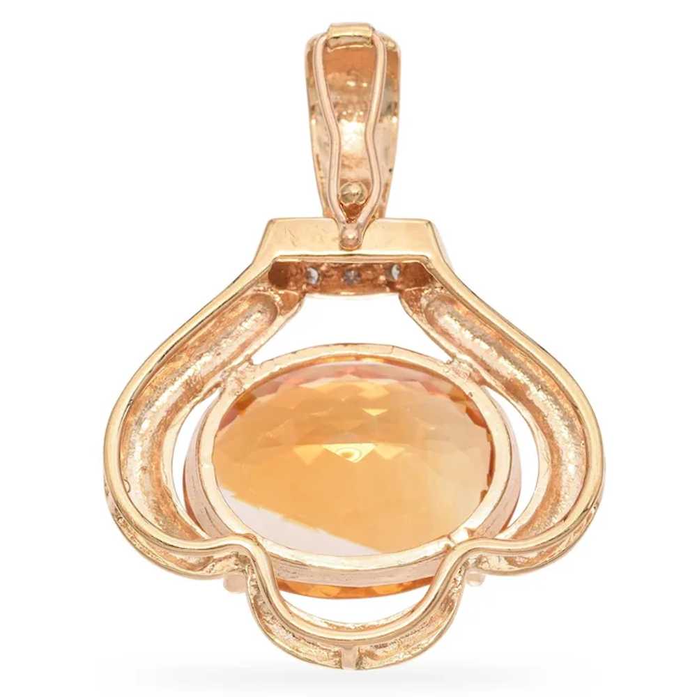 Vintage 14k Yellow Gold Citrine Pendant - image 6