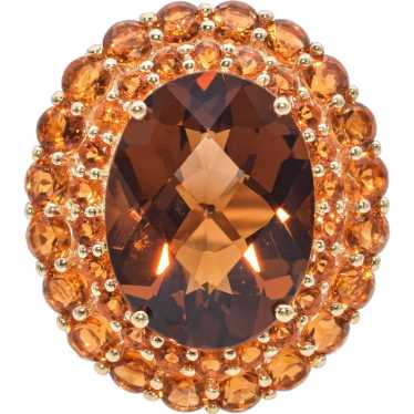 Vintage 14k Yellow Gold Citrine Cocktail Ring - image 1