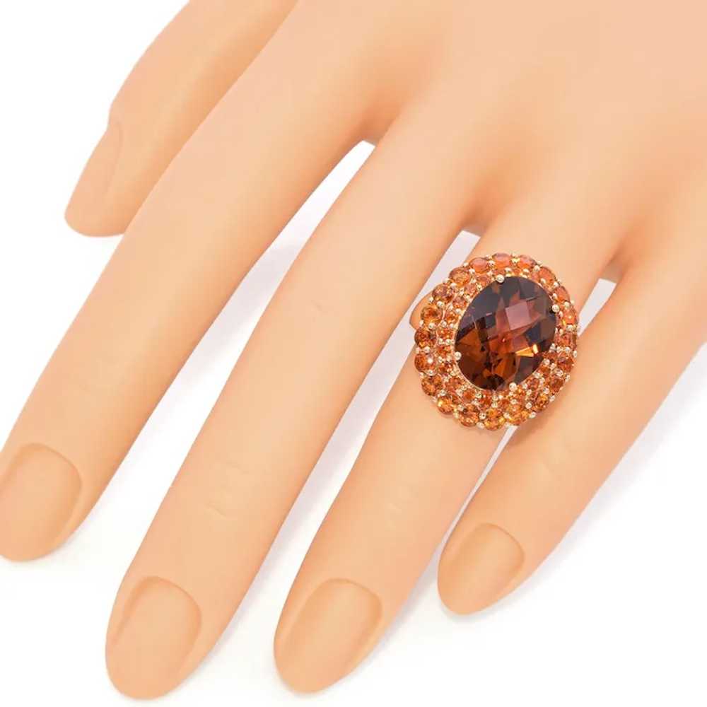 Vintage 14k Yellow Gold Citrine Cocktail Ring - image 2