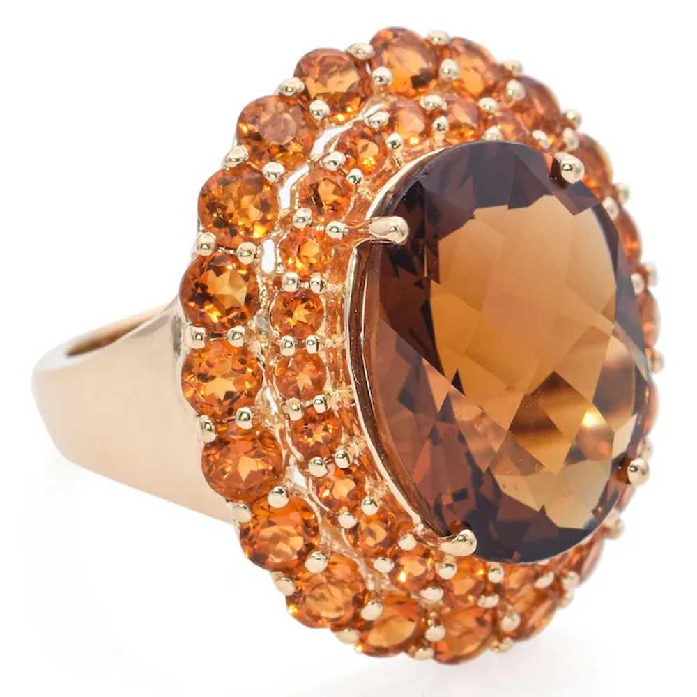 Vintage 14k Yellow Gold Citrine Cocktail Ring - image 3