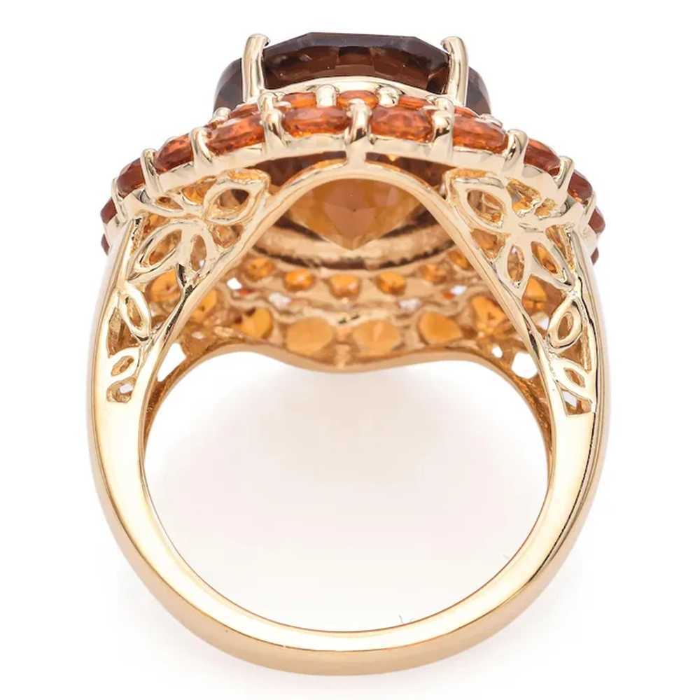 Vintage 14k Yellow Gold Citrine Cocktail Ring - image 4