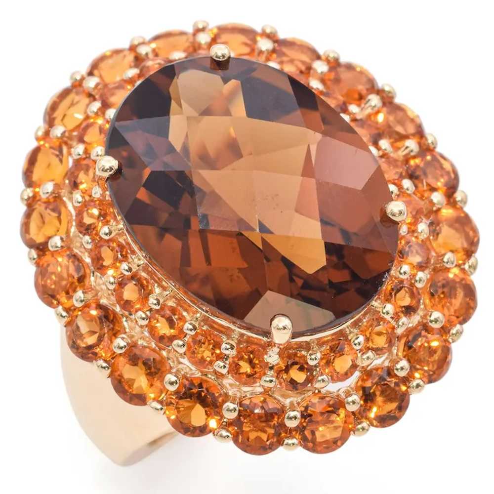 Vintage 14k Yellow Gold Citrine Cocktail Ring - image 5