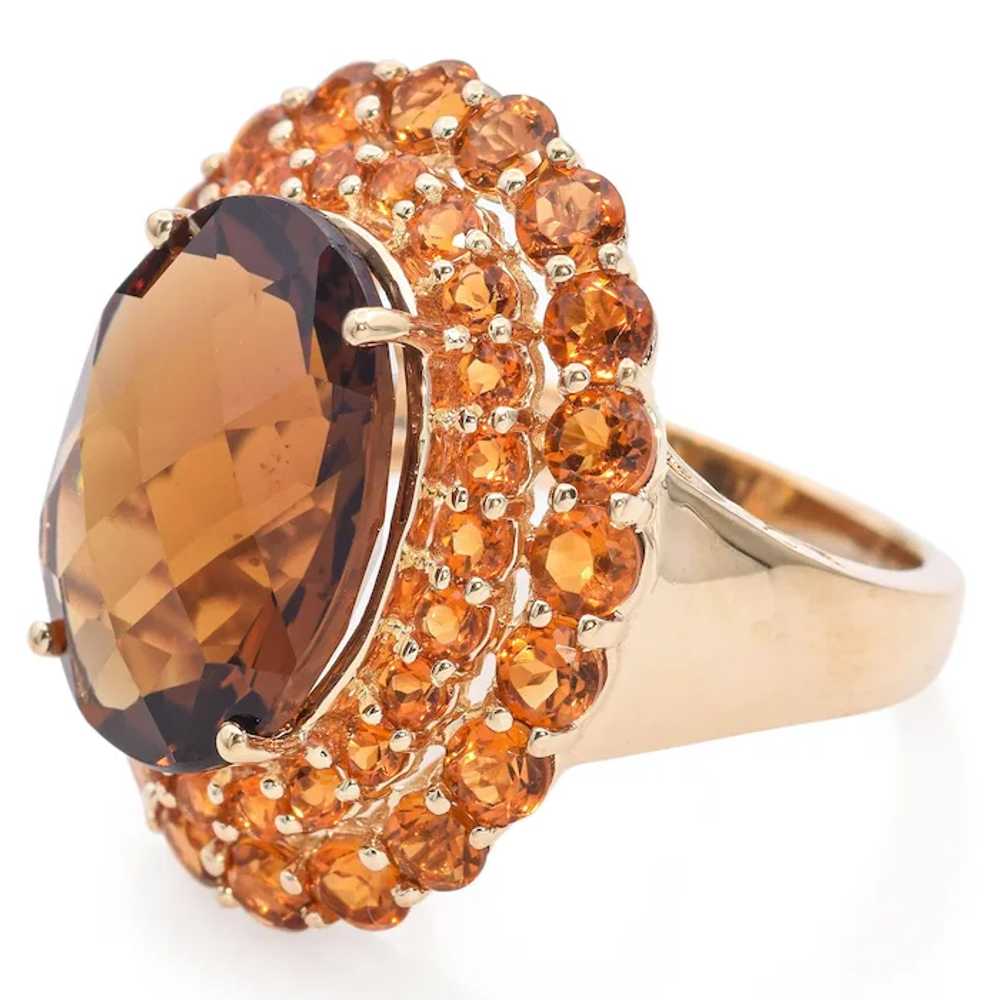 Vintage 14k Yellow Gold Citrine Cocktail Ring - image 6