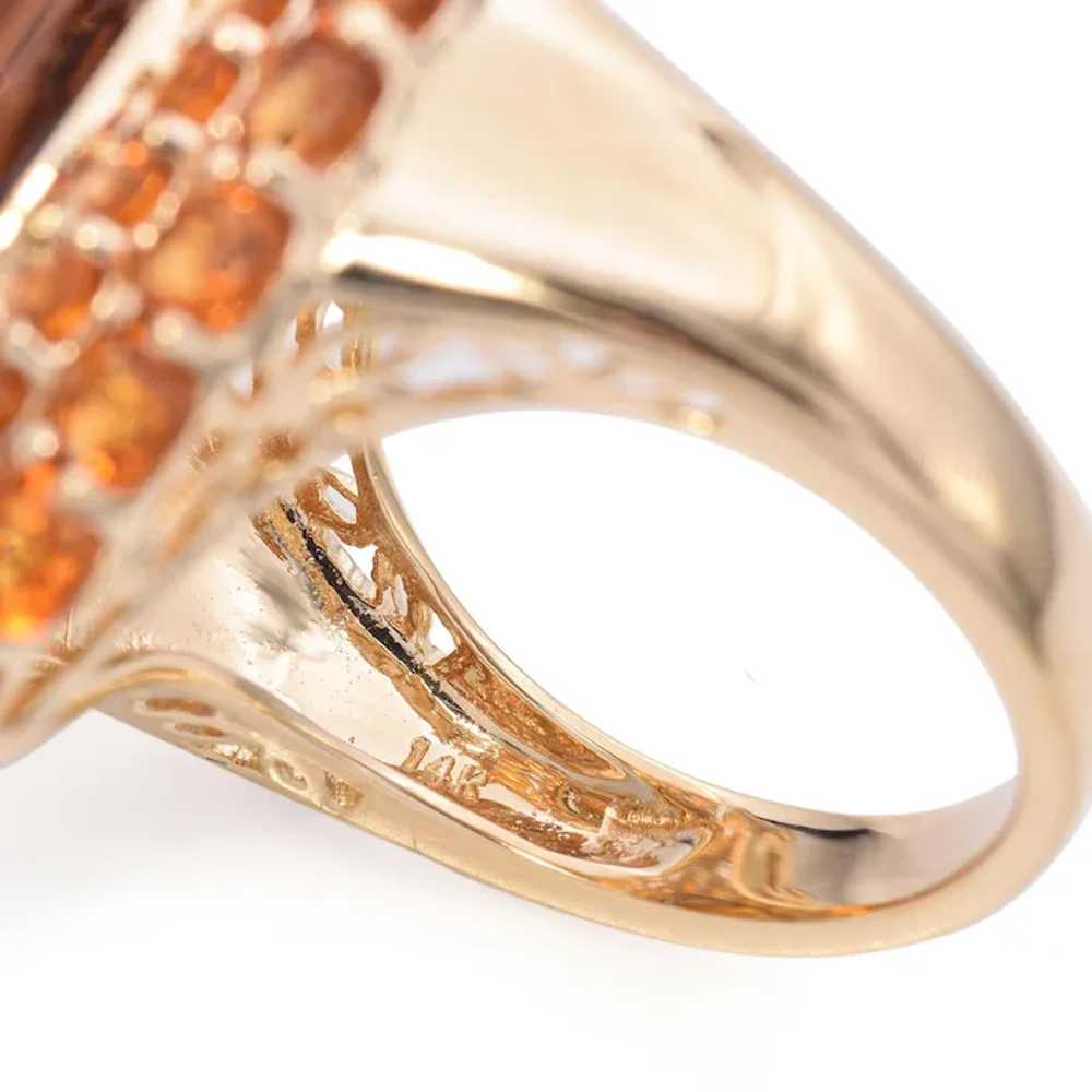 Vintage 14k Yellow Gold Citrine Cocktail Ring - image 7