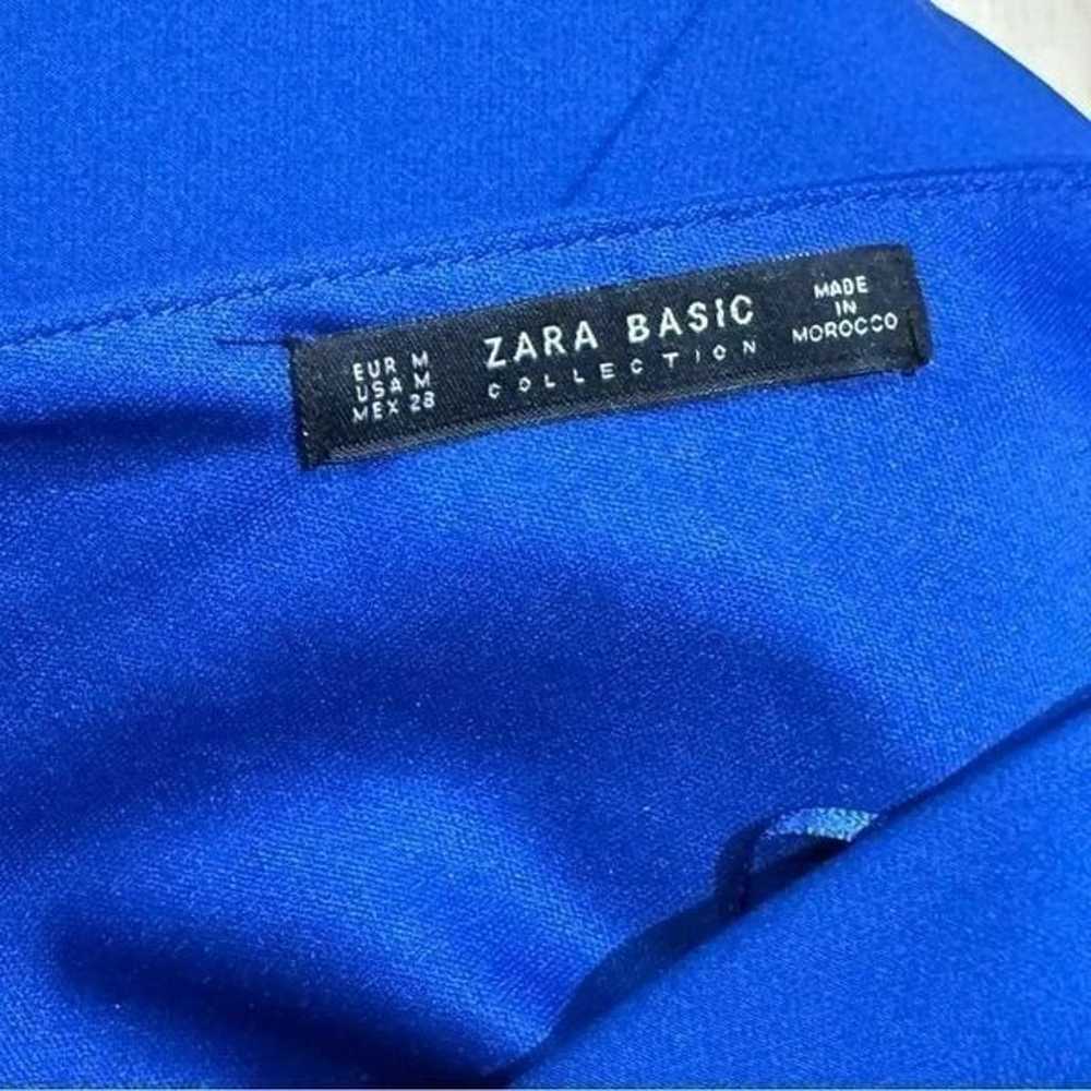 Zara Royal Blue Deep V Neck Dress Women’s Medium - image 3