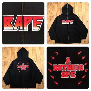 BAPE KISS logo long sleeve sweat shirt Black A Bathing Ape