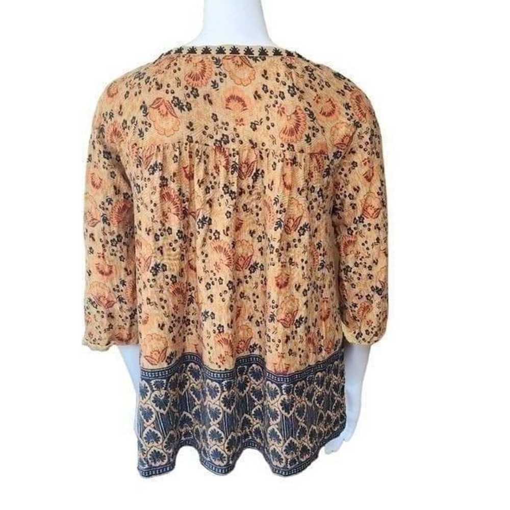 Vintage America Blues Tan, Orange, & Blue Floral … - image 4