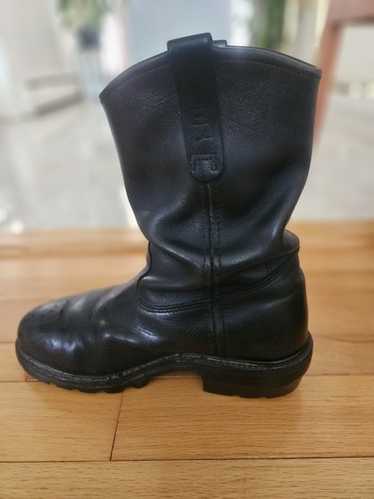 靴 ANARCHO MOUNTAINEERS PECOS BOOTS Black Vintage Very Rare Redwing Pecos Boots Steel Toe Black 8 EE
