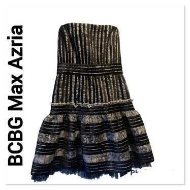 BCBG MAX AZRIA Black & White Madeline Strapless D… - image 1