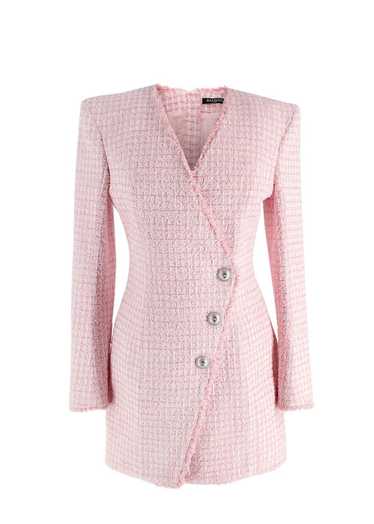 Managed by hewi Balmain Pink Asymmetric Tweed Mini