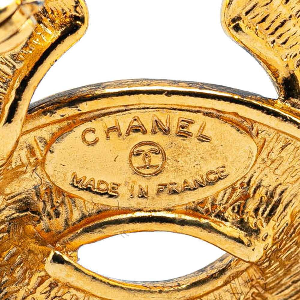 Gold Chanel Gold Plated CC Quilted Brooch - image 3