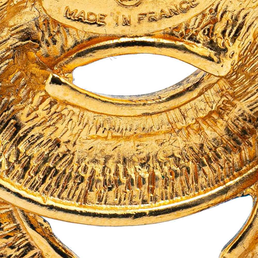 Gold Chanel Gold Plated CC Quilted Brooch - image 4