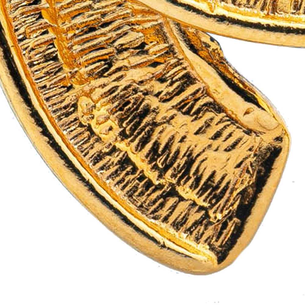 Gold Chanel Gold Plated CC Quilted Brooch - image 5