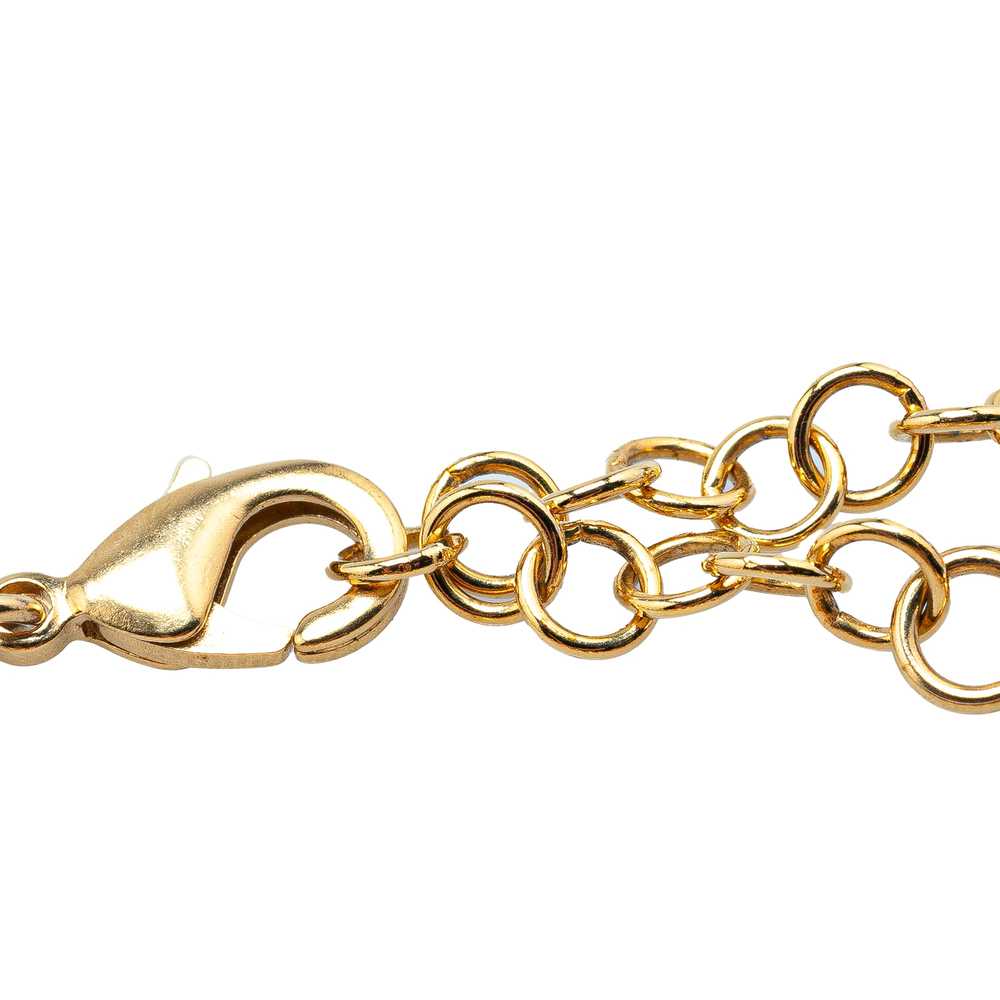 Gold Chanel Gold Plated CC Heart Crystal Bracelet - image 4