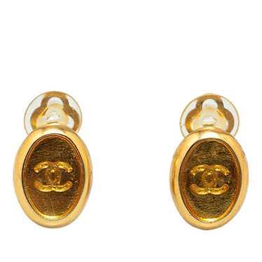 Gold Chanel Gold Plated CC Clip On Earrings - image 1