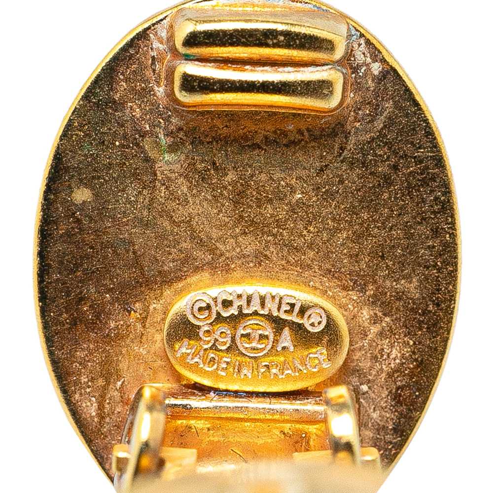 Gold Chanel Gold Plated CC Clip On Earrings - image 3