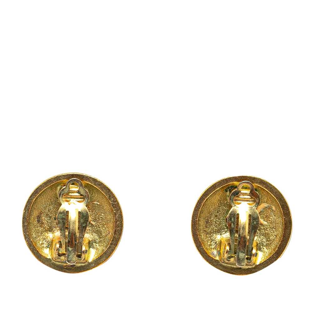 Gold Chanel Gold Plated CC Clip On Earrings - image 2