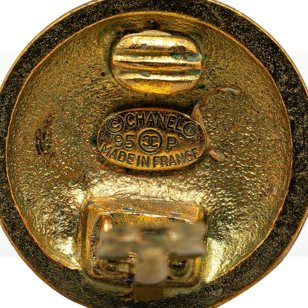 Gold Chanel Gold Plated CC Clip On Earrings - image 3