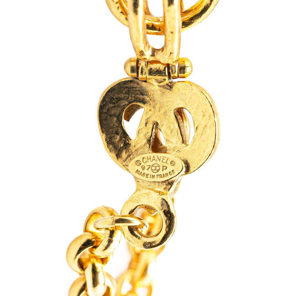 Gold Chanel Gold Plated CC Pendant Necklace - image 2