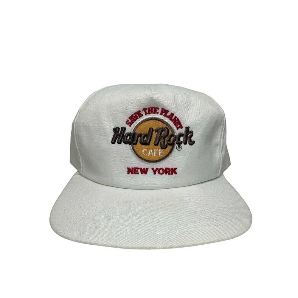 Vintage Hard Rock Cafe Hat New York Save The Planet White Cap Adjustable Adult