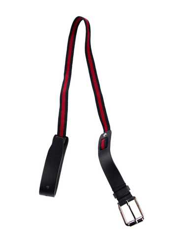 Gucci Belt Burgundy Canvas Silver-Tone Hardware Sy