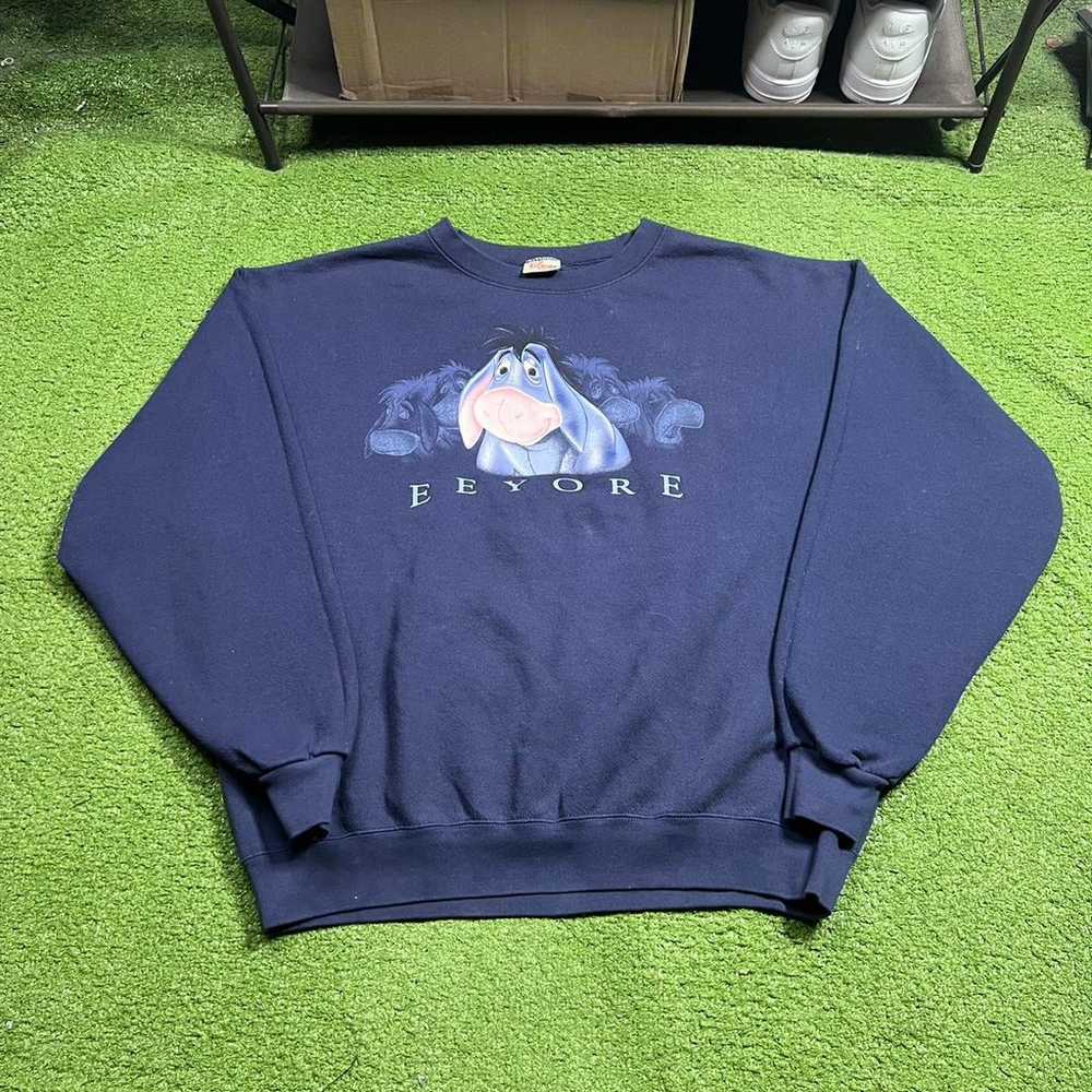 vintage eeyore disney winnie the pooh navy crewne… - image 1